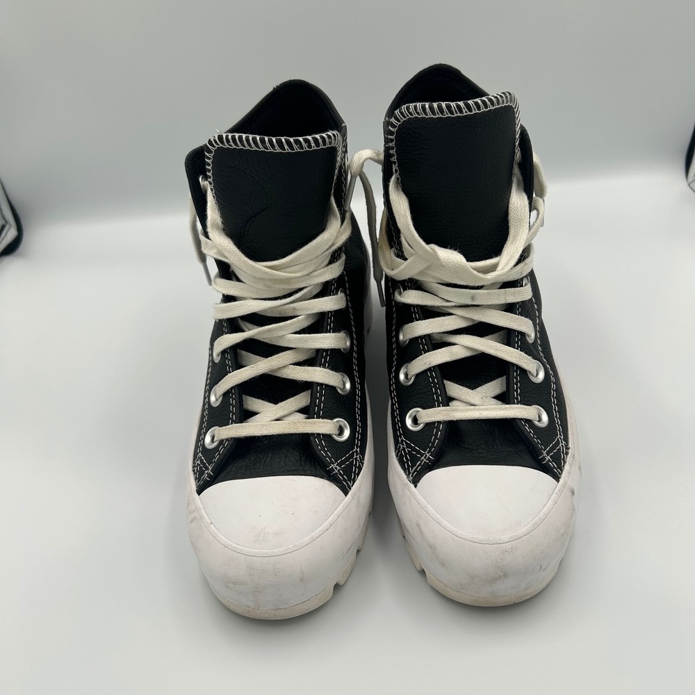 Converse Chuck Taylor Lugged High Top Women 7 Black‎ Leather Platform 567164C